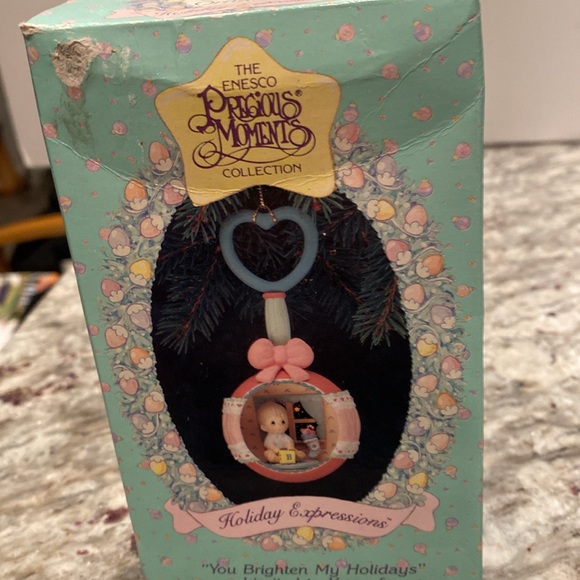 Precious Moments Christmas Ornament You Brighten My Holidays Baby in Rattle” - Picture 9 of 12